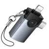 OTG adapter 2u1 Lightning / Type C na USB-A Hoco UA46D Victory sivi