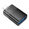 OTG adapter Lightning na USB-A Hoco UA36 crni providni