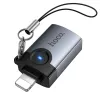 OTG adapter Lightning na USB-A Hoco UA46 Victory sivi