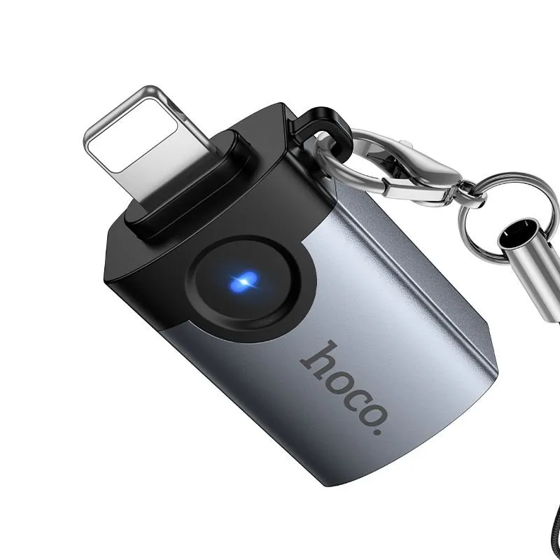 OTG adapter Lightning na USB-A Hoco UA46 Victory sivi
