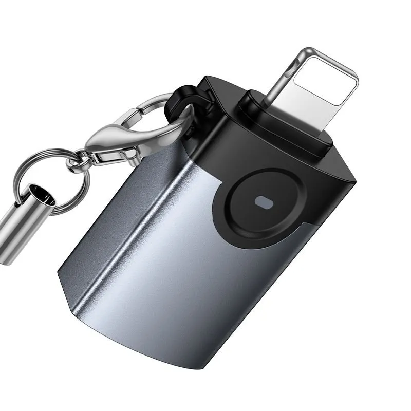 OTG adapter Lightning na USB-A Hoco UA46 Victory sivi