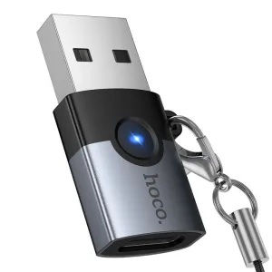 OTG adapter USB-A na Type C Hoco UA46B sivi