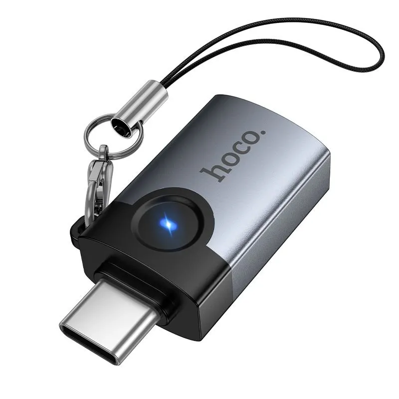 OTG adapter Type C na USB-A Hoco 3A UA46C sivi