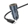 Auto punjac Hoco USB-A + Type C QC3.0 PD 30W + kabl Type C na Lightning Z57A crni