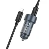 Auto punjac Hoco USB-A + Type C QC3.0 PD 30W + kabl Type C na Lightning Z57A crni