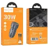Auto punjac Hoco USB-A + Type C QC3.0 PD 30W + kabl Type C na Lightning Z57A crni