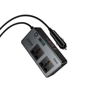 Pametni auto inverter punjac Hoco 2x prikljucak za upaljac max 200W PD 66W / 1C2A Z66 crni