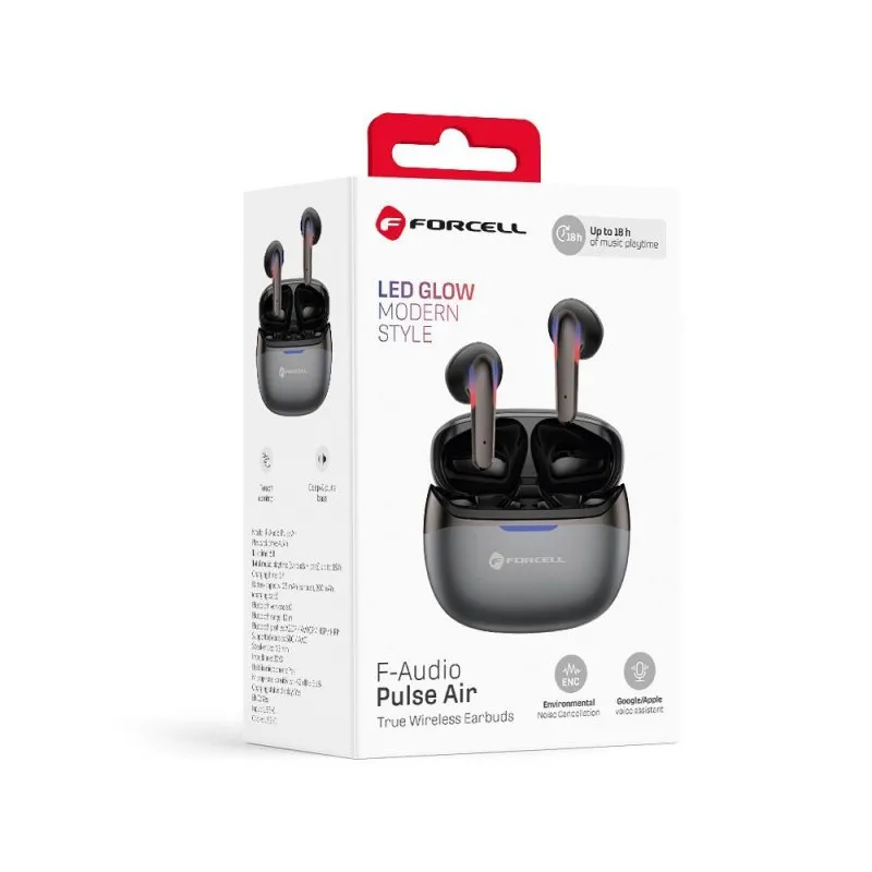 Bezicne slusalice Forcell F-Audio Pulse Air ENC TWS crne