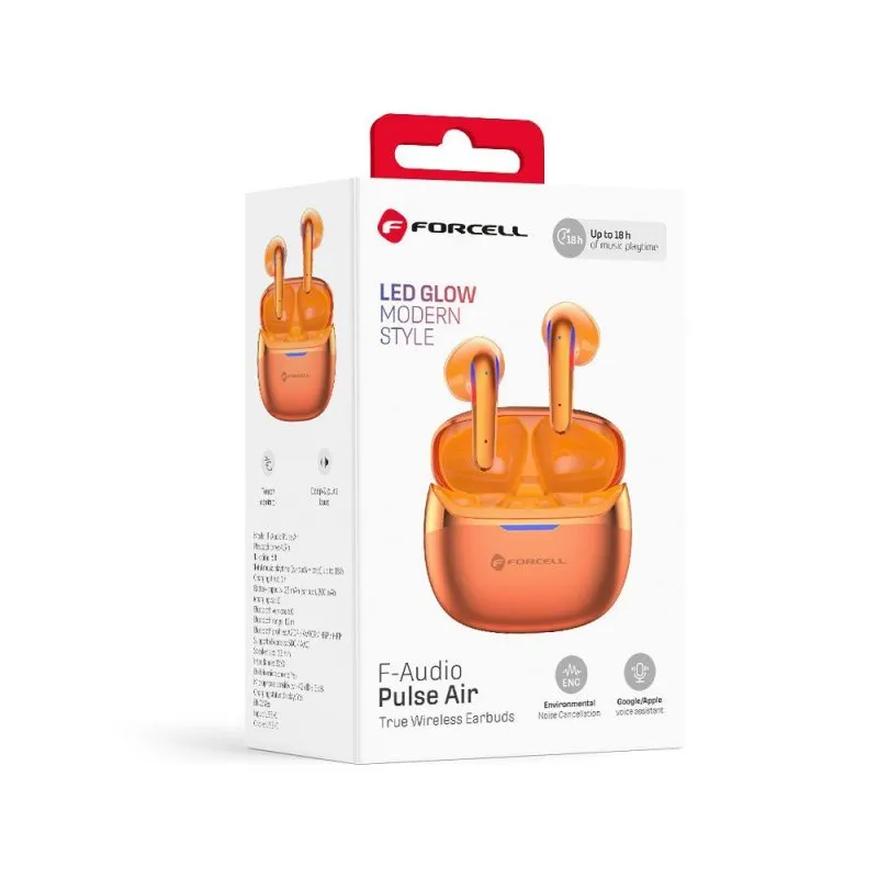 Bezicne slusalice Forcell F-Audio Pulse Air ENC TWS zlatne