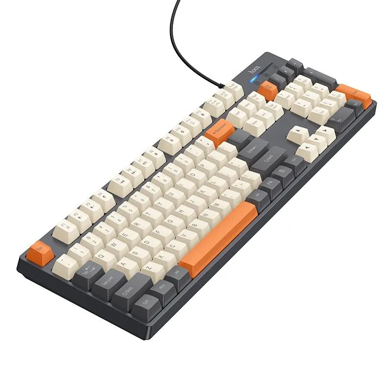 Zicna tastatura QWERTY Hoco GM61 trobojna bela / siva / narandzasta