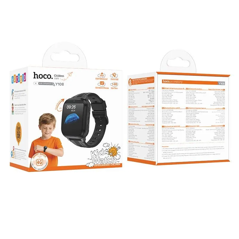 Deciji pametni sat Hoco Y108 1,69" 4G GPS sa funkcijom poziva crni