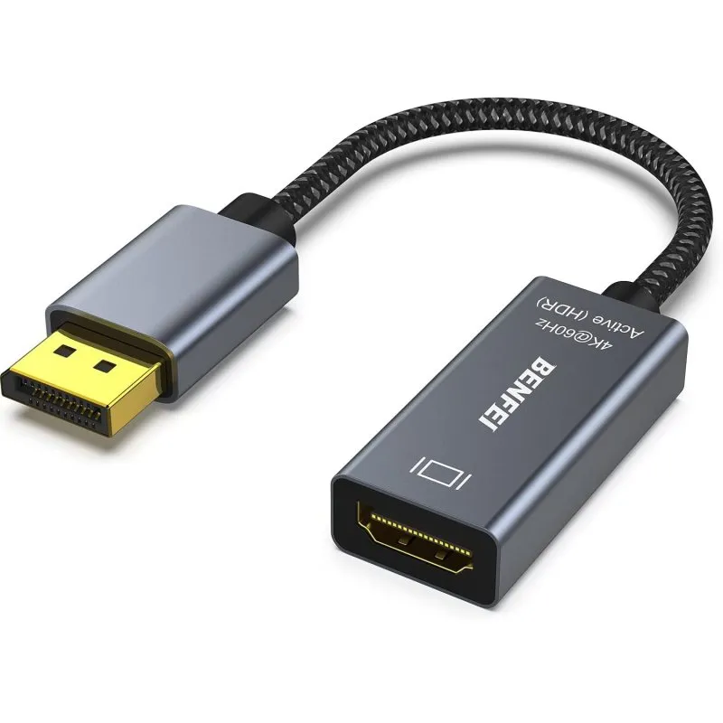 Adapter BENFEI aktivni DisplayPort na HDMI 4K 60 Hz sivi