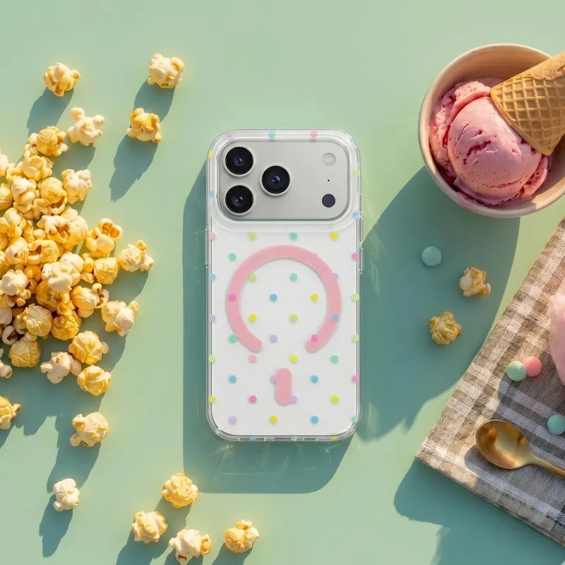 Futrola Bubble Dots Mag za iPhone 15 Pro (6.1) bela