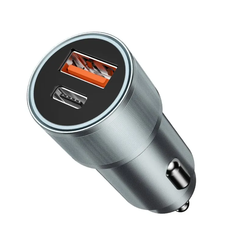 Auto punjac BWOO BO-CC73 PD 38W 1x USB-C / 1x USB-A srebrni