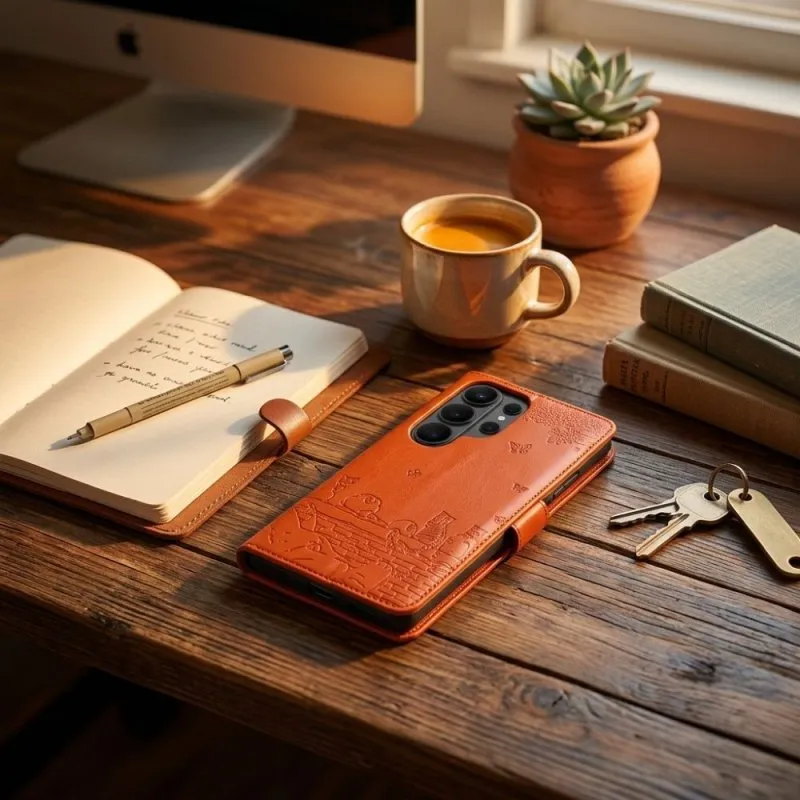 Futrola flip MEZZO BOOK za Samsung Galaxy A17 macke braon