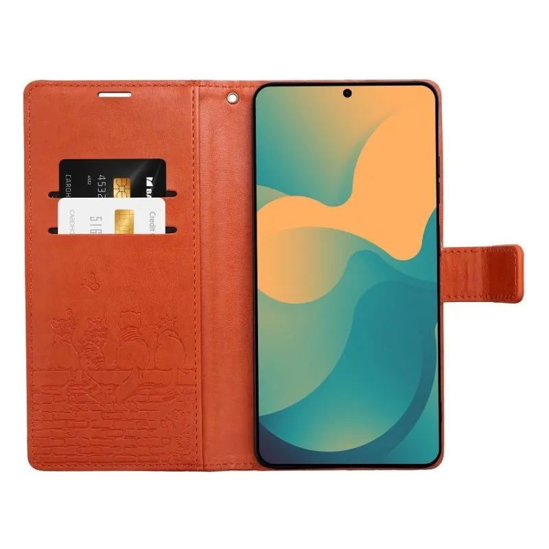 Futrola flip MEZZO BOOK za Samsung Galaxy A27 macke braon
