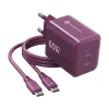 Kucni punjac Forcell  za iPhone 18 Pro/18 Pro Max GaN III Crystal Color 60W  kabl Type C na Type C VT-60 bordo