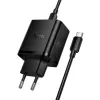 Kucni punjac Hoco 2x USB-C + USB-A QC3.0 PD 3A 65W + data kabl USB-C na USB-C N75 crni