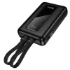 Power bank Hoco 10000 mAh QC PD 22,5W sa ugrađenim USB-C i Lightning kablovima J162 crni