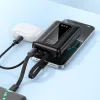 Power bank Hoco 10000 mAh QC PD 22,5W sa ugrađenim USB-C i Lightning kablovima J162 crni