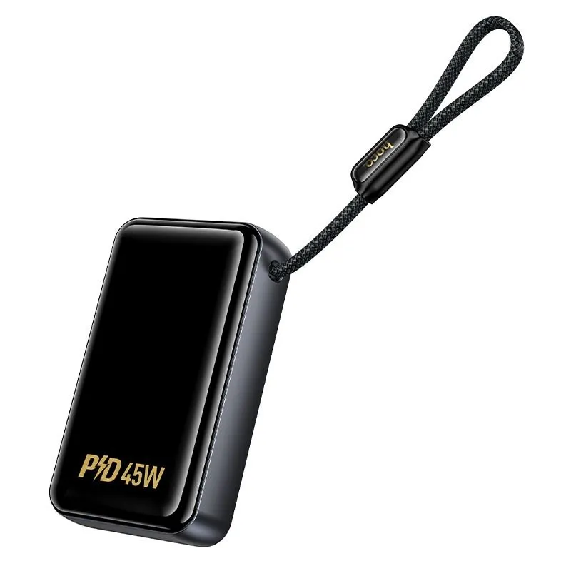 Power bank Hoco 20000 mAh QC PD 2A 45W sa ugrađenim USB-C kablom Q54 metal sivi