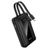 Power bank Hoco 20000 mAh QC PD 22,5W sa ugrađenim USB-C i Lightning kablovima J162A crni