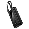 Power bank Hoco 20000 mAh QC PD 22,5W sa ugrađenim USB-C i Lightning kablovima J162A crni