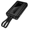 Power bank Hoco 20000 mAh QC PD 22,5W sa ugrađenim USB-C i Lightning kablovima J162A crni