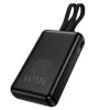 Power bank Hoco 20000 mAh QC PD 22,5W sa ugrađenim USB-C i Lightning kablovima J162A crni