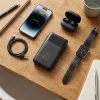 Power bank Forcell F-Energy F10K6 Multicharge 10000 mAh PD QC3.0 3A 22,5W sa ugrađenim USB-C i Lightning kablovima crni