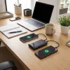 Power bank Forcell F-Energy F10K6 Multicharge 10000 mAh PD QC3.0 3A 22,5W sa ugrađenim USB-C i Lightning kablovima crni