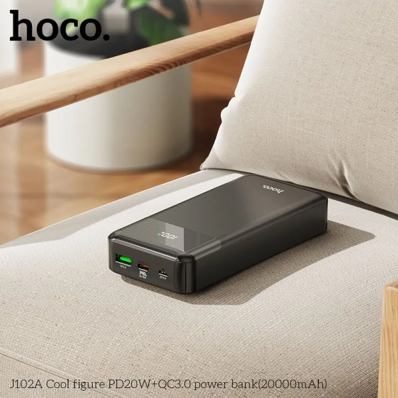 Power bank Hoco 20000 mAh QC3.0 PD 3A 20W J102A crni