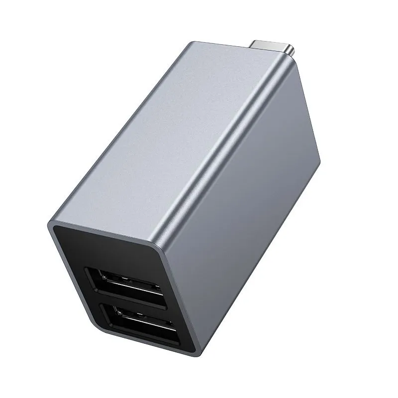 Adapter 3u1 USB-C Hoco HB54 (2x USB 2.0 + USB 3.0) sivi