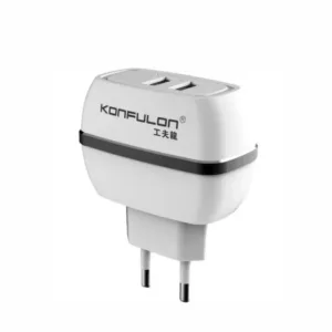 Kucni punjac KONFULON C23 2xUSB 5V/2.4A kuciste belo sa crnim