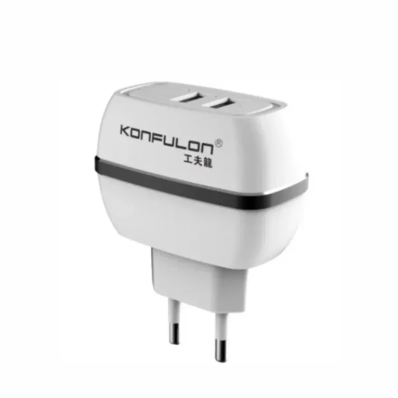 Kucni punjac KONFULON C23 2xUSB 5V/2.4A kuciste belo sa crnim