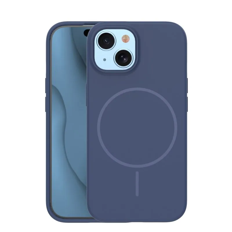 Futrola SILICONE THIN MAG za iPhone 15 (6.1) tamno plava