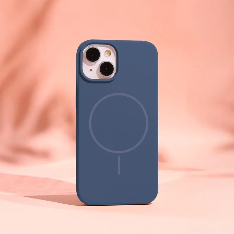 Futrola SILICONE THIN MAG za iPhone 15 (6.1) tamno plava