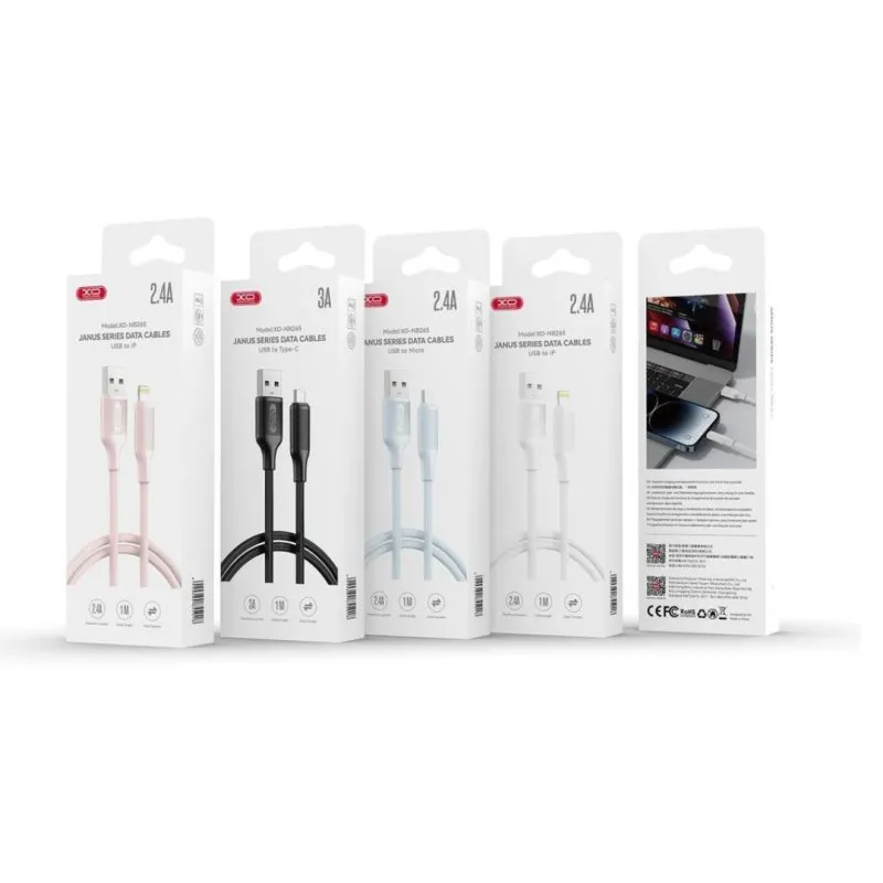 XO kabl NB265 USB - Lightning 1,0m 2,4A bela