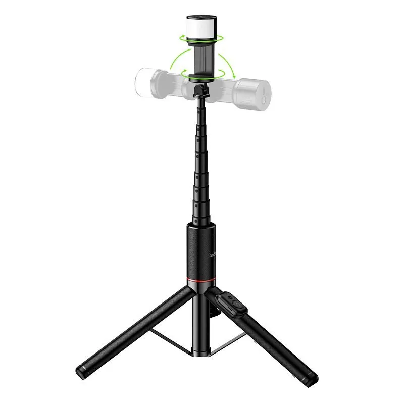 Selfie stap tripod sa daljinskim upravljacem + LED svetlom Hoco K34 crna
