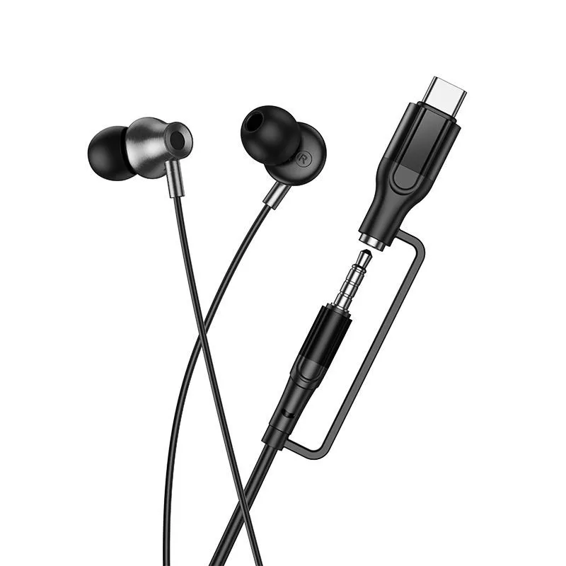 zicane slusalice sa mikrofonom Jack 3,5 mm/ USB-C Hoco M119A crna