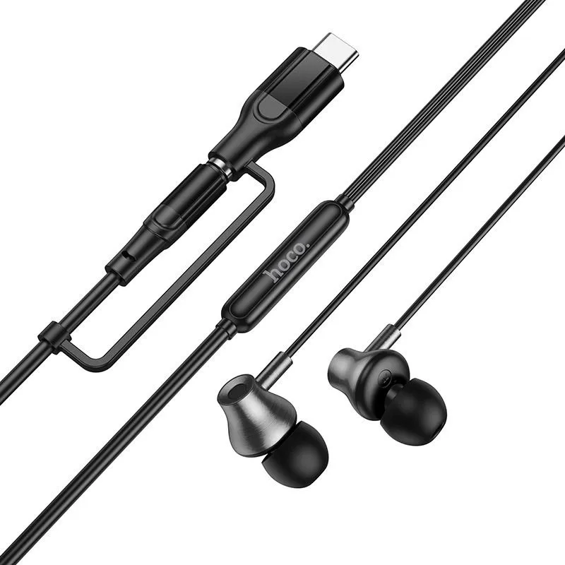 zicane slusalice sa mikrofonom Jack 3,5 mm/ USB-C Hoco M119A crna