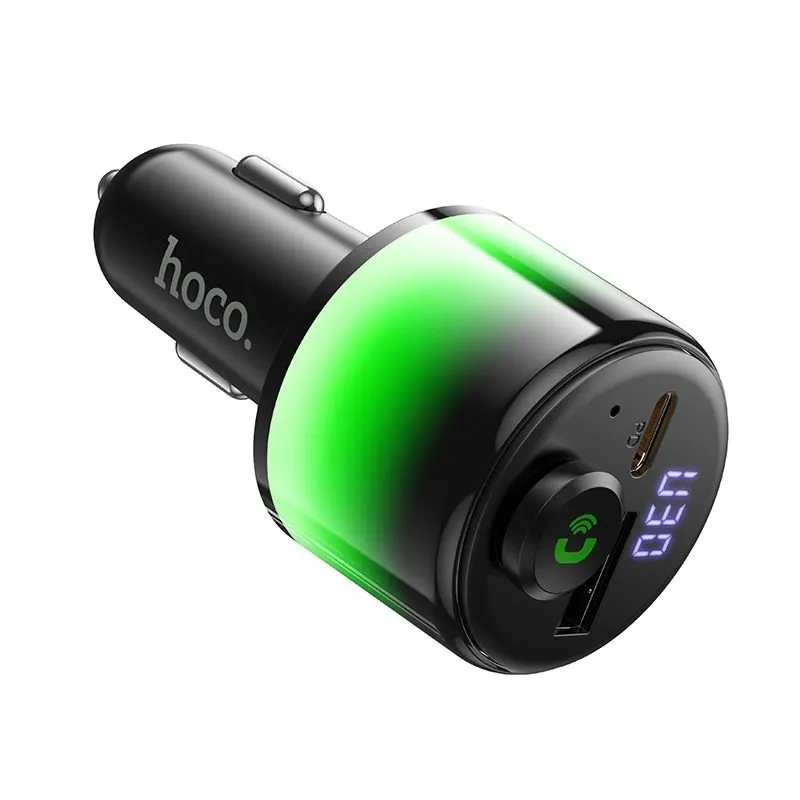 Bluetooth FM transmiter za auto Hoco 2 x USB-A + USB-C QC3.0 PD 42W E166 crna