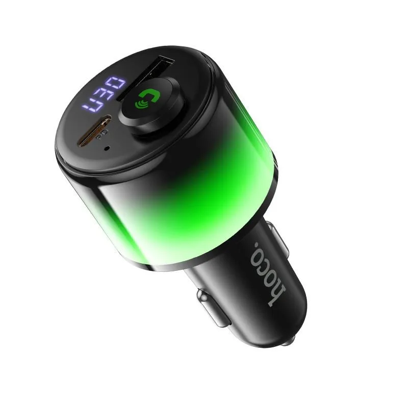 Bluetooth FM transmiter za auto Hoco 2 x USB-A + USB-C QC3.0 PD 42W E166 crna