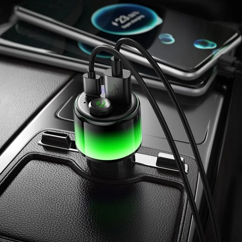 Bluetooth FM transmiter za auto Hoco 2 x USB-A + USB-C QC3.0 PD 42W E166 crna