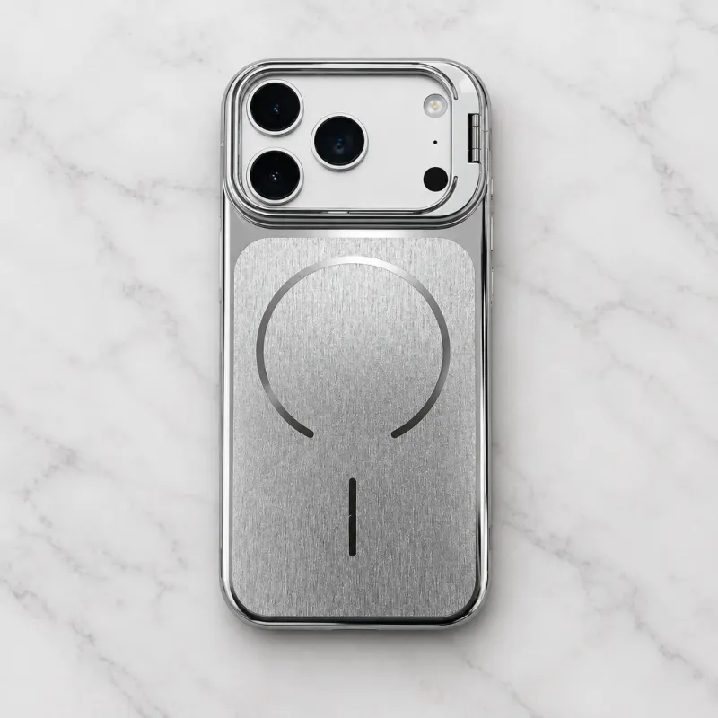 Futrola BRUSHED Magsafe (camera protection) za iPhone 17 Pro Max/ 18 Pro Max silver