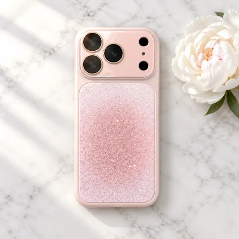 Futrola Luxury Glitter  za iPhone 17 Pro Max/ iPhone 18 Pro Max svetlo roze 